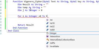 Vigenere Cipher Encryption in VB 2015 [upl. by Celestia]