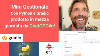 Creo un Mini Gestionale Con Python su Gradio grazie a ChatGPT 4o [upl. by Allyson]