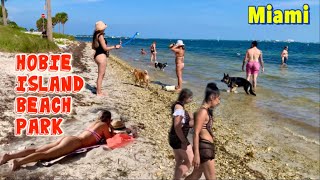 4K Walk Tour  Hobie Island Park Beach Miami Florida [upl. by Idid]