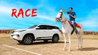 FORTUNER VS HORSE  DRAG RACE कौन है असली घोडा  Virender Singh [upl. by Heinrik678]