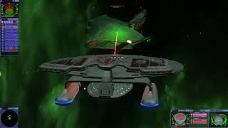 Star Trek Bridge Commander  Tetryon Class vs Kenjar Romulan Warbird X [upl. by Kazmirci]