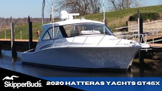 2020 Hatteras Yachts GT45X Yacht Tour SkipperBuds [upl. by Warren430]