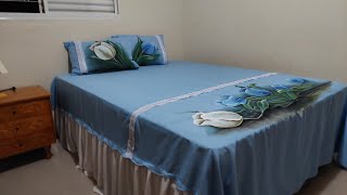 colcha de cama Pintura em tecido para alegra seu quarto [upl. by Ennovahs477]