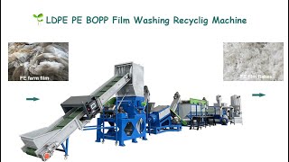 Customer Admired LDPE PE BOPP PP Film Washing Recycling Machine [upl. by Ytinav158]