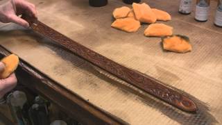 How to Antique Finish Leathercraft Projects  Leather Working Tutorial by Bruce Cheaney Leathercraft [upl. by Kcirej]