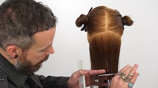 How to cut hair straight  Creating a precision bottom edge [upl. by Borrell]