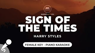 Sign Of The Times  Harry Styles Female Key  Piano Karaoke [upl. by Saravat475]