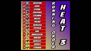 Terravision Song Contest 2023  Heat 3 Running Order [upl. by Oilcareh]