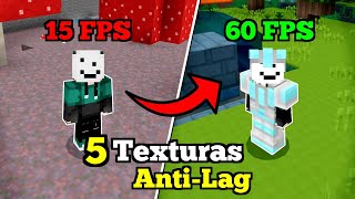 🔴 5 Texturas ANTI LAG en Minecraft PE 121X  Aumenta los FPS en tu Minecraft Bedrock 121 [upl. by Turk]