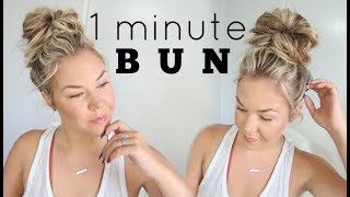 HOW TO DO A FAST MESSY BUN [upl. by Barolet]