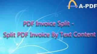 PDF Invoice Split  Split PDF Invoice By Text Content and Invoice Order [upl. by Marin205]