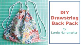 Drawstring backpack  DIY [upl. by Notirb]