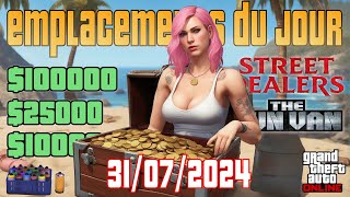 GTA Online  Emplacement des coffres épave malles dealers caches Gun Van Tags 310724 [upl. by Nykal]