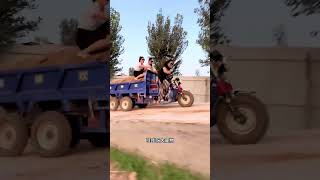 Double EXEL electric tricycle full of power drive on rural areas farmers good helper part242 [upl. by Marylin]