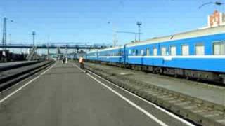 Train Novosibirsk  Almaty arriving at Barnaul [upl. by Tnemelc780]