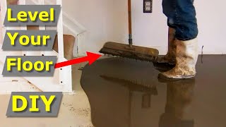 How to Self Level Concrete Floors Like Pros  Self Leveler [upl. by Terhune]