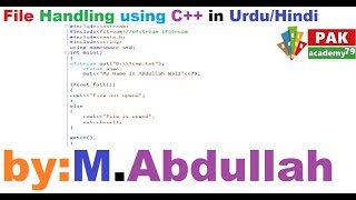 File Handling using C in UrduHindi with Simple Example [upl. by Torrie]