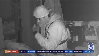 Burglar caught on camera standing over sleeping San Bernardino couple [upl. by Yerahcaz]