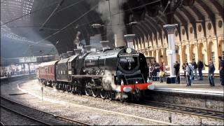 6233 Duchess Of Sutherland  LMS Black Livery  The Yorkshire Coronation  York 10th April 2010 [upl. by Dahij282]