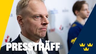 Pressträff I Magnus Hävelid presenterar Juniorkronornas trupp till JuniorVM [upl. by Naillimixam]