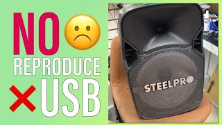 Bocina amplificada no reproduce la USB Steel pro 12quot [upl. by Suilenrac]