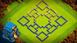 Diseño de aldea de Ayuntamiento 12  Th12  Subida de copas  Aldea Híbrida  Clash Of Clans [upl. by Baniez]