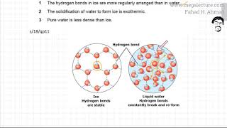 32  9701s18qp11  Intermolecular Forces Hydrogen Bonds [upl. by Akit497]