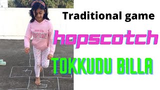 Traditional game  Hopscotch Tokkudu billa [upl. by Eizzik]