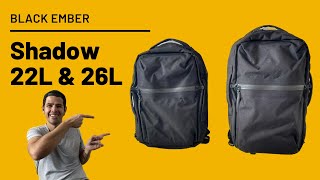 Black Ember Shadow Backpack Review 22L amp 26L Comparison  WEATHER RESISTANT Laptop Bag [upl. by Sivrad]