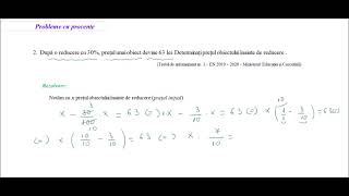 Probleme cu procente  Pb 2  După o reducere cu 30 prețul unui obiect devine 63 lei [upl. by Ahseei]