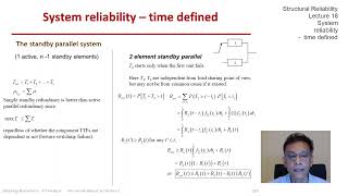 STRUCTURAL RELIABILITY Lecture 18 module 08 Standby Parallel [upl. by Nandor703]