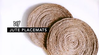 DIY JUTE PLACEMAT  Rustic Farmhouse Decor SUPER EASY [upl. by Wystand]