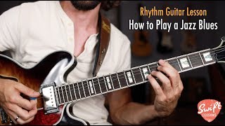 How to Play a Jazz Blues Chord Progression on Guitar [upl. by Ainna586]