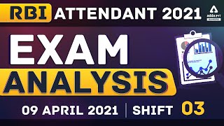 RBI Office Attendant Exam Analysis Shift 3 9 April 2021  Adda247 [upl. by Py]