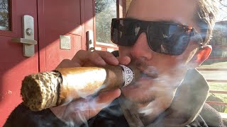 Smoking a Comically Large Cigar for the First Time 300k Sub Special [upl. by Enuahs]