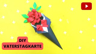 ❤ DIY VATERTAGSGESCHENK BASTELN VATERTAGSKARTE BASTELN ❤ Basteln mit papier  papier falten [upl. by Arymahs363]