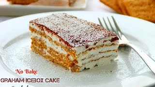 No Bake Graham Icebox Cake  4 Ingredients [upl. by Belldas160]