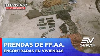 Policías encontraron prendas de fuerzas armadas en viviendas de Durán  Televistazo en la Comunidad [upl. by Sucramed]