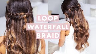 Cute amp Easy Loop Waterfall Braid [upl. by Niloc54]