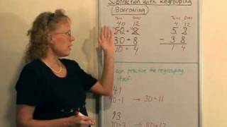 Teaching subtraction with regrouping [upl. by Llien]