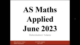 AS Maths  2023  Stats  Q4 [upl. by Farr]