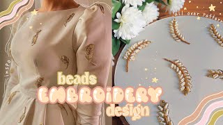 Beautiful all over embroidery pattern for dress💫 hand embroidery beads work design ✨ [upl. by Llyrehc186]