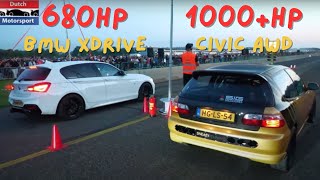 680Hp M140i Xdrive vs 1000Hp AWD Civic [upl. by Wenonah9]