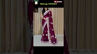 Beautiful Georgette saree with embroidery work  heavy embroidery sequence scallop finishing border [upl. by Llebiram]