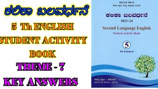 5th class English Student Activity Book key answer units 7  Kalika Balavardhane learneasilyhub [upl. by Llerdnod]