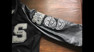 How to put Patches on a sleeve of a Varsity Letterman Jacket [upl. by Nassir302]