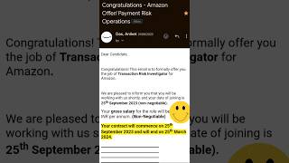 My Amazon Offer letter  Transaction Risk Investigator amazon offerletter PRO tri amazonhiring [upl. by Tegdig]