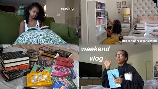 WEEKEND VLOG  reading sally rooney organizing my bookshelf and more [upl. by Myrle]