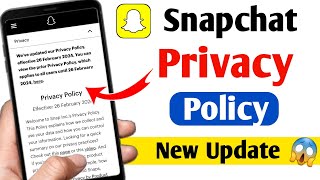 Snapchat Privacy Policy New Update  Snapchat Updating Privacy Policy 26 Feb 2024 [upl. by Annatsirhc]