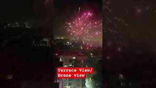 Multi colour shots Drone View drone shorts diwalispecial firecrackers skyview balconyview [upl. by Pegma]